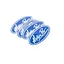 Patch, Heat Transfer, 4/PK Wht MP on Blue 10cm x 5cm  
